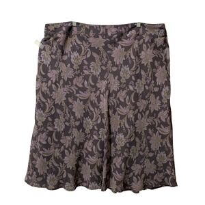 Covington Woman Plus Size 22W Floral Print Midi Skirt Purple Lavender A Line Y2K